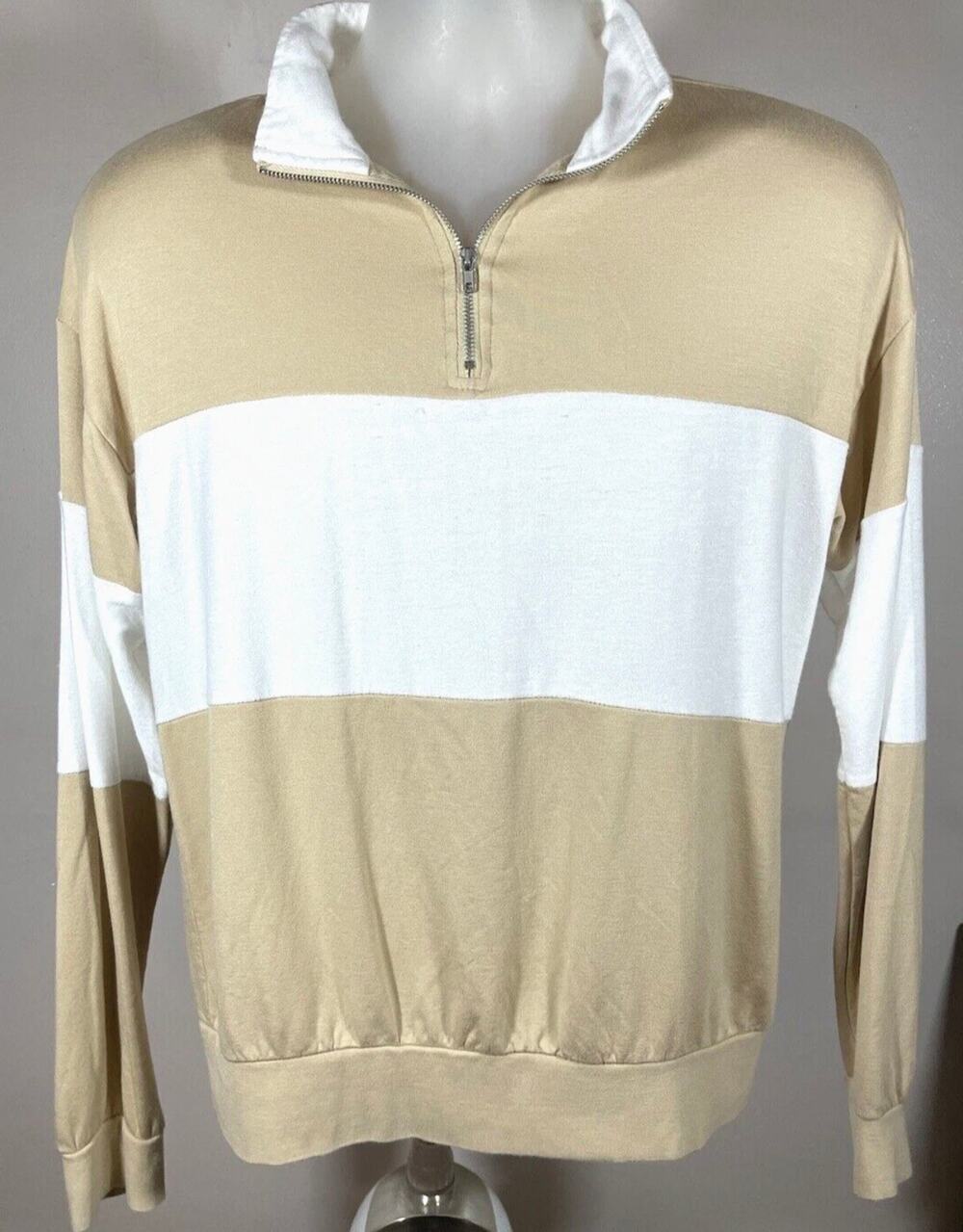 Thread & Supply 1/4 Zip Long Sleeve Color Block Top, Men's size L